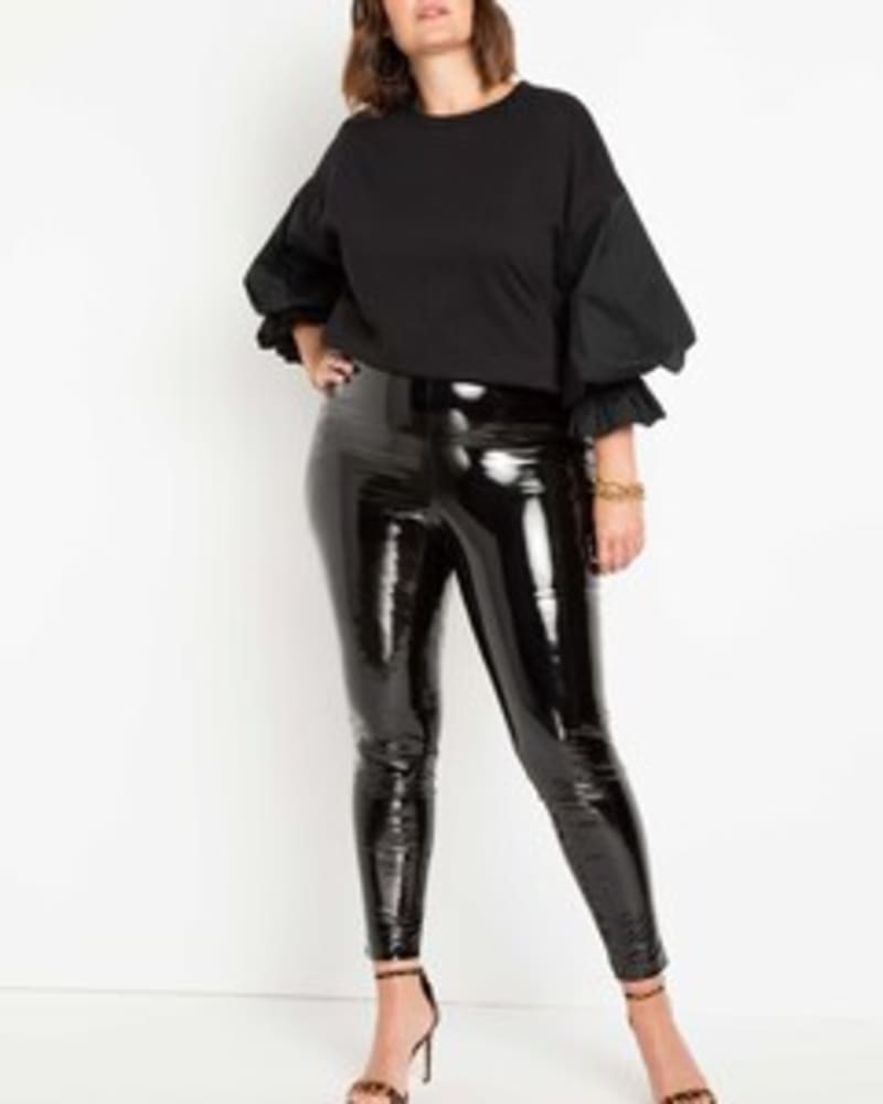 Plus size latex leggings top